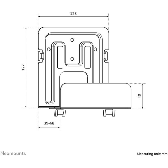 Neomounts AWL-450BL Soporte Universal de Pared para Reproductor Multimedia, Profundidad Ajustable (4.7-7.6 cm), 5 kg, Negro