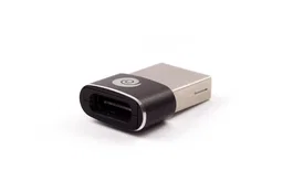 CoolBox Adaptador COO-SADAPCUC2A Conector USB-C Hembra a USB-A Macho, Negro, Diseño Ultraportátil en Metal