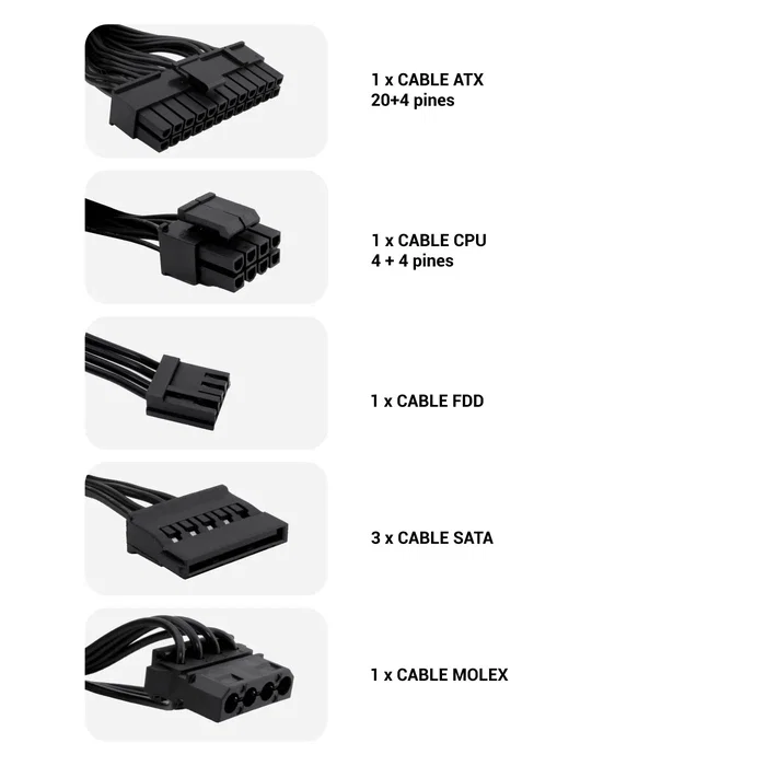 CoolBox Fuente de Alimentación S300 300W SFX 80 Plus Bronze, Certificación 80+ Bronze, Ventilador 80mm, Color Plata, con Conector ATX 20+4 Pines