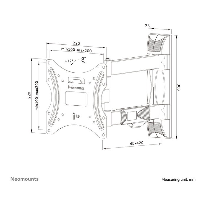 Neomounts WL40-550BL12 Soporte de pared de movimiento completo para 32-55 pulgadas Neomounts WL40-550BL12 Soporte de pared de movimiento completo para 32-55 pulgadas