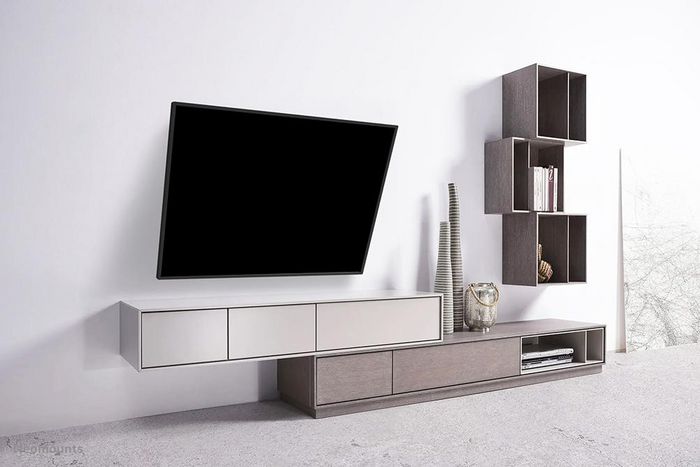 Neomounts WL35S-850BL14 Soportes de pared inclinables para TV, 32-75", 50 kg, VESA 100x100-400x400, profundidad 3,5 cm, ajuste de nivel, bloqueable, negro
