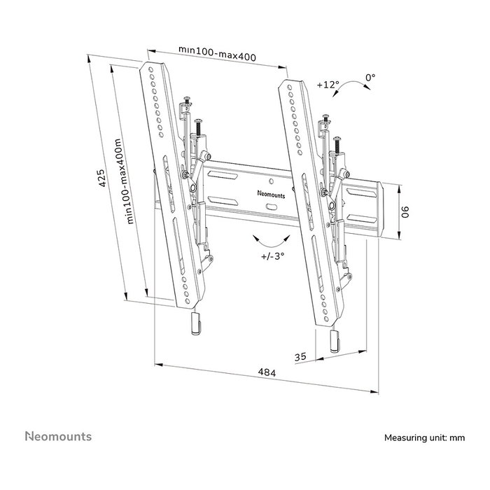 Neomounts WL35S-850BL14 Soporte de pared inclinable 32-75 pulgadas