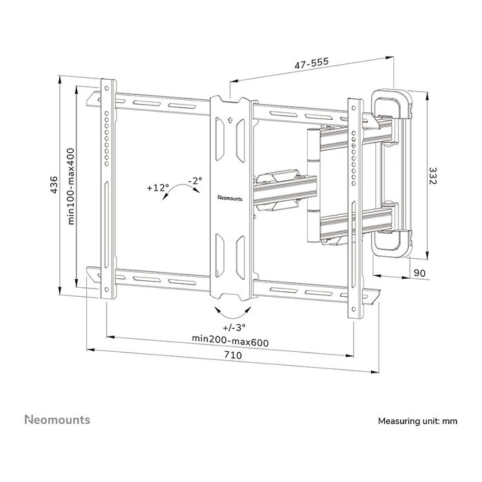 Neomounts Soporte de Pared WL40S-850BL16 para TV 40-70 Pulgadas - Movimiento Completo, Hasta 45 kg, Acero Negro Neomounts Soporte de Pared WL40S-850BL16 para TV 40-70 Pulgadas - Movimiento Completo, Hasta 45 kg, Acero Negro