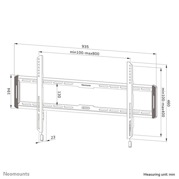 Neomounts WL30-550BL18 Soporte de Pared para Pantallas Planas, Ultraplano, 43-86", 60 kg, VESA 100x100-800x400, Negro