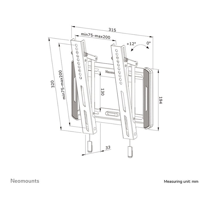 Neomounts WL35-550BL12 Soporte de pared inclinable para TV 24-65 pulgadas Neomounts WL35-550BL12 Soporte de pared inclinable para TV 24-65 pulgadas
