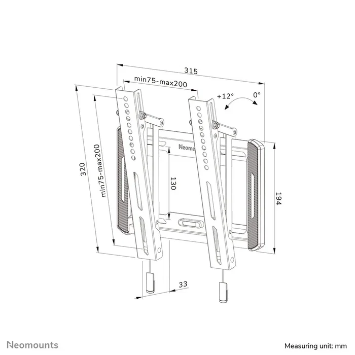 Neomounts WL35-550BL12 Soporte de Pared Inclinable para TV 24-65 pulgadas