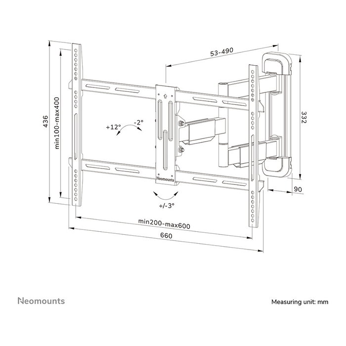 Neomounts WL40-550BL16 Soporte de Pared Full Motion 40-65 pulgadas Neomounts WL40-550BL16 Soporte de Pared Full Motion 40-65 pulgadas