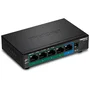 TRENDNET Switch No Administrado TPE-TG52 5 Puertos Gigabit (10/100/1000) con PoE+ (4 puertos, 32W Total) Diseño Compacto para Montaje en Pared, Negro
