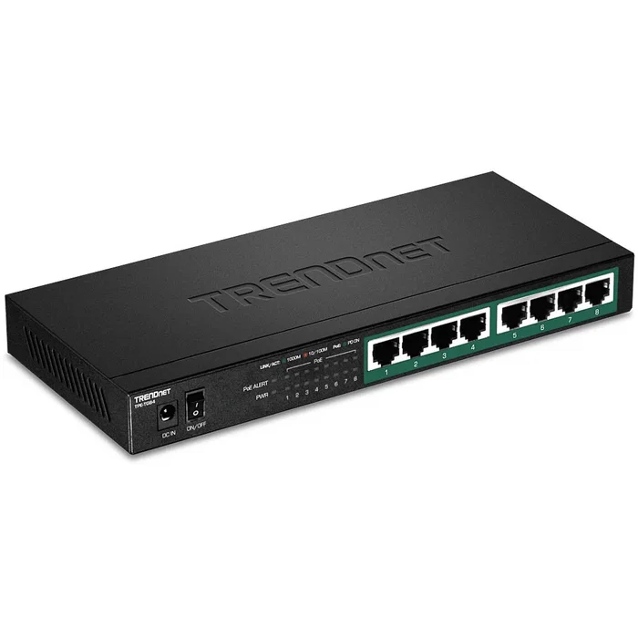 TRENDNET TPE-TG84 Switch No Administrado Gigabit Ethernet 8 Puertos RJ-45 (10/100/1000) con PoE+ 120W, Diseño Compacto sin Ventilador