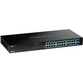 Trendnet TPE-TG262 Switch Gigabit No Administrado L2 con PoE, Montaje en Rack 1U, Negro