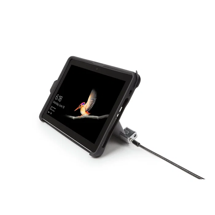 Kensington K68134WW Cable Antirrobo con Llave para Microsoft Surface Pro y Go - Diseño Exclusivo, Cable Acero 1.8m, 5mm, Negro/Plata