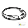 Kensington K68134WW Cable Antirrobo con Llave para Microsoft Surface Pro y Go - Diseño Exclusivo, Cable Acero 1.8m, 5mm, Negro/Plata