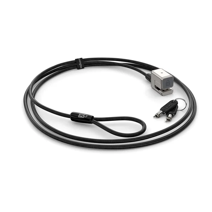 Kensington K68134WW Cable Antirrobo con Llave para Microsoft Surface Pro y Go - Diseño Exclusivo, Cable Acero 1.8m, 5mm, Negro/Plata