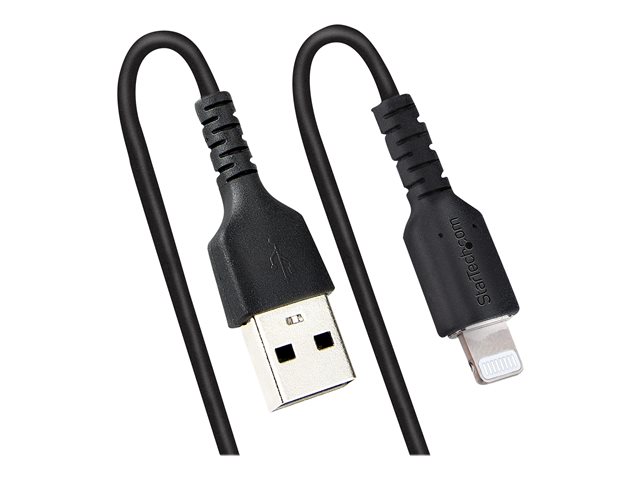 Startech Cable USB a Lightning MFI, Coiled Negro de 50 cm