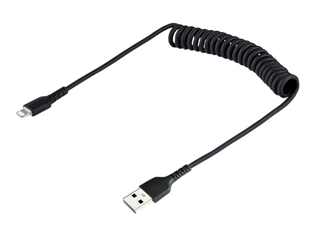 Startech Cable USB a Lightning MFI, Coiled Negro de 50 cm