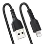 StartTech.com Cable USB-A a Lightning 0.5m / 50cm Rizado Negro - RUSB2ALT50CMBC - Con Certificación MFi Apple, Refuerzo de Aramida, para Carga y Sincronización