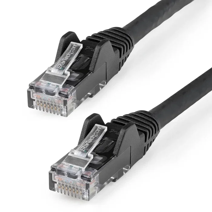 StarTech.com Cable de Red Ethernet CAT6 LSZH de 15m Negro - 100W PoE++ (IEEE 802.3bt), 10Gbps, 24 AWG Cobre, U/UTP, Conector Snagless, Verificado por ETL - N6LPATCH15MBK