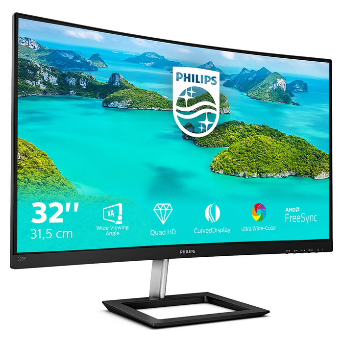 Philips 325E1C Monitor Gaming Curvo 31.5" 80cm QHD 2560x1440 VA 75Hz AMD FreeSync 1500R HDMI DisplayPort Philips 325E1C Monitor Gaming Curvo 31.5" 80cm QHD 2560x1440 VA 75Hz AMD FreeSync 1500R HDMI DisplayPort