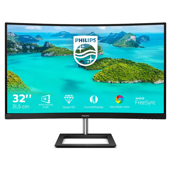 Philips 325E1C Monitor Gaming Curvo 31.5" 80cm QHD 2560x1440 VA 75Hz AMD FreeSync 1500R HDMI DisplayPort Philips 325E1C Monitor Gaming Curvo 31.5" 80cm QHD 2560x1440 VA 75Hz AMD FreeSync 1500R HDMI DisplayPort