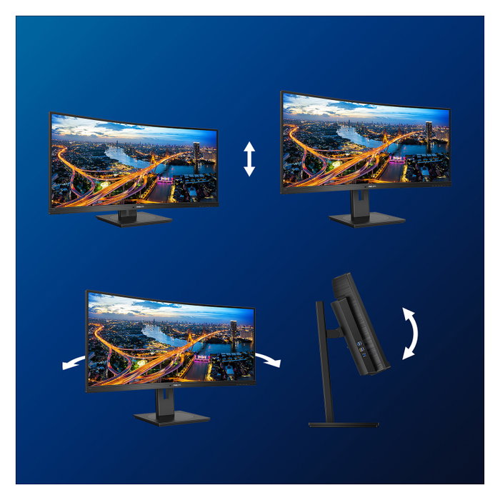 Philips B Line 346B1C/00 Monitor Curvo 34 pulg WQHD USB-C KVM Negro