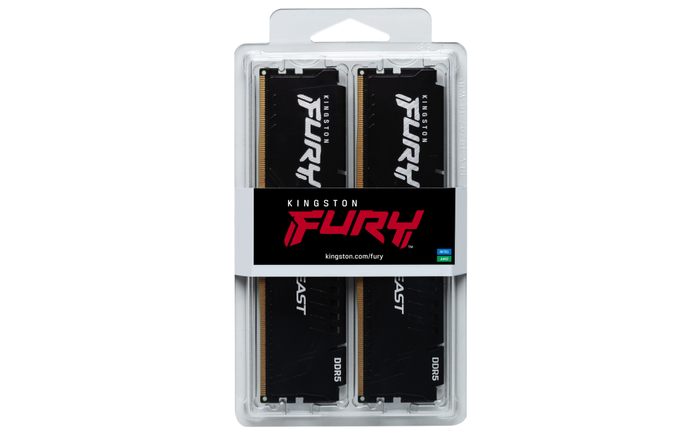 Kingston Technology FURY Beast 64GB (2x32GB) DDR5 5200MT/s CL40 Kit de 2 DIMM Black Kingston Technology FURY Beast 64GB (2x32GB) DDR5 5200MT/s CL40 Kit de 2 DIMM Black