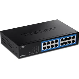 TRENDNET Switch TEG-S17D Gigabit Ethernet 16 Puertos RJ-45 10/100/1000 Mbps, Capacidad 32Gbps, Diseño Sin Ventilador, Color Negro