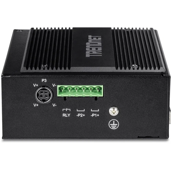 TRENDnet TI-BG104 Switch No Administrado Industrial 10 Puertos Gigabit Ethernet (10/100/1000) con 8 Puertos PoE++/PoE+ (360W), Montaje DIN-Rail, Carcasa Metal IP30, Negro