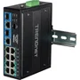 TRENDnet TI-BG104 Switch No Administrado Industrial 10 Puertos Gigabit Ethernet (10/100/1000) con 8 Puertos PoE++/PoE+ (360W), Montaje DIN-Rail, Carcasa Metal IP30, Negro