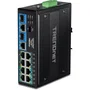 TRENDnet TI-BG104 Switch No Administrado Industrial 10 Puertos Gigabit Ethernet (10/100/1000) con 8 Puertos PoE++/PoE+ (360W), Montaje DIN-Rail, Carcasa Metal IP30, Negro