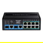 TRENDnet TI-BG104 Switch Industrial con Montaje en Carril DIN, 10 Puertos Gigabit PoE++ (4 puertos), No Administrado, Negro, 20 Gbit/s, IP30