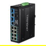 TRENDnet TI-BG104 Switch Industrial con Montaje en Carril DIN, 10 Puertos Gigabit PoE++ (4 puertos), No Administrado, Negro, 20 Gbit/s, IP30
