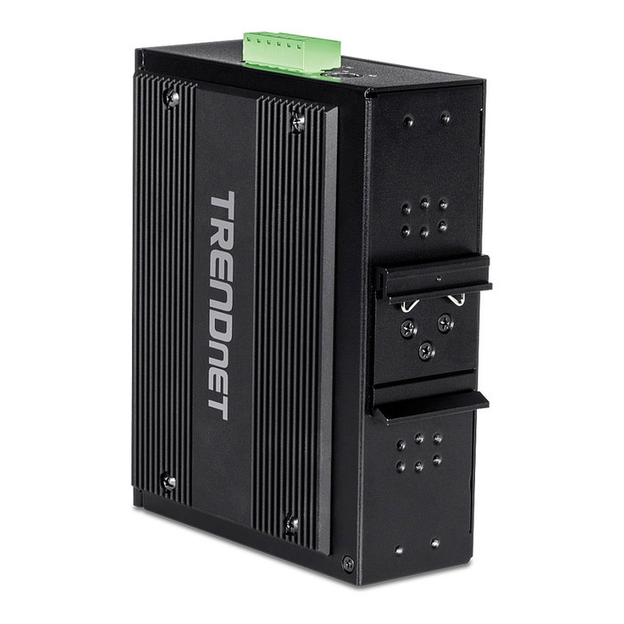 TRENDnet TI-BG104 Switch Industrial con Montaje en Carril DIN, 10 Puertos Gigabit PoE++ (4 puertos), No Administrado, Negro, 20 Gbit/s, IP30