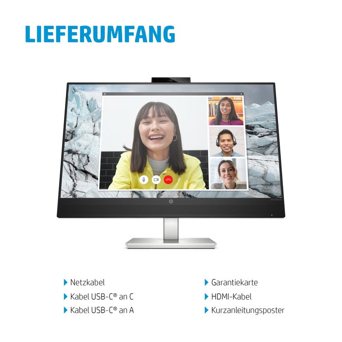 HP E27m G4 Monitor de conferencias QHD USB-C 27 pulg. Black/Silver
