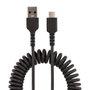 Startech USB-A a USB-C Cable de Carga Enrollado 50cm (20in) Negro