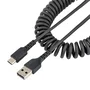 StarTech.com R2ACC-50C-USB-CABLE Cable USB 2.0 A a C rizado, 50cm, Negro, Reforzado con fibra de aramida, soporta carga rápida de 3A