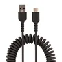 StarTech.com R2ACC-50C-USB-CABLE Cable USB 2.0 A a C rizado, 50cm, Negro, Reforzado con fibra de aramida, soporta carga rápida de 3A