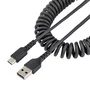 StarTech.com R2ACC-50C-USB-CABLE Cable USB 2.0 A a C rizado, 50cm, Negro, Reforzado con fibra de aramida, soporta carga rápida de 3A