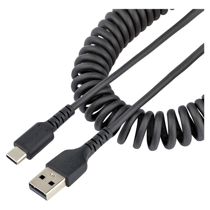StarTech.com Cable USB A a USB C Rizado 50cm Negro