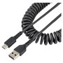 StarTech.com Cable USB A a USB C Rizado 50cm Negro