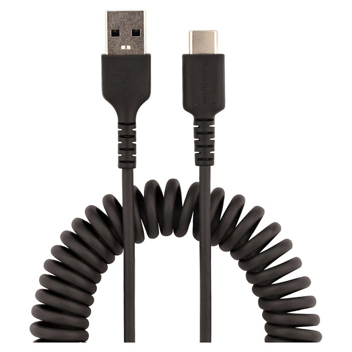 StarTech.com Cable USB A a USB C Rizado 50cm Negro