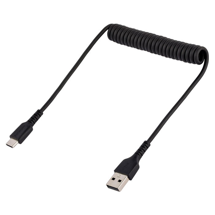 StarTech.com Cable USB A a USB C Rizado 50cm Negro