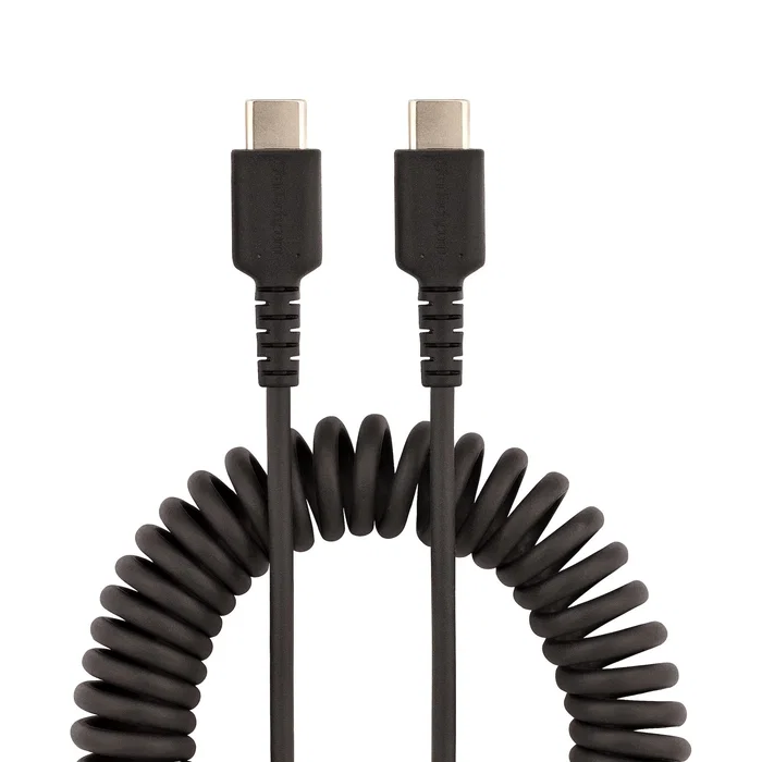 StarTech R2CCC-50C-USB-CABLE Cable de Carga USB-C a USB-C 50 cm Rizado USB 2.0 3A con Refuerzo de Aramida para iPad Pro, Samsung Galaxy, Google Pixel StarTech R2CCC-50C-USB-CABLE Cable de Carga USB-C a USB-C 50 cm Rizado USB 2.0 3A con Refuerzo de Aramida para iPad Pro, Samsung Galaxy, Google Pixel