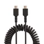 StarTech R2CCC-50C-USB-CABLE Cable de Carga USB-C a USB-C 50 cm Rizado USB 2.0 3A con Refuerzo de Aramida para iPad Pro, Samsung Galaxy, Google Pixel