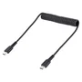 StarTech R2CCC-50C-USB-CABLE Cable de Carga USB-C a USB-C 50 cm Rizado USB 2.0 3A con Refuerzo de Aramida para iPad Pro, Samsung Galaxy, Google Pixel