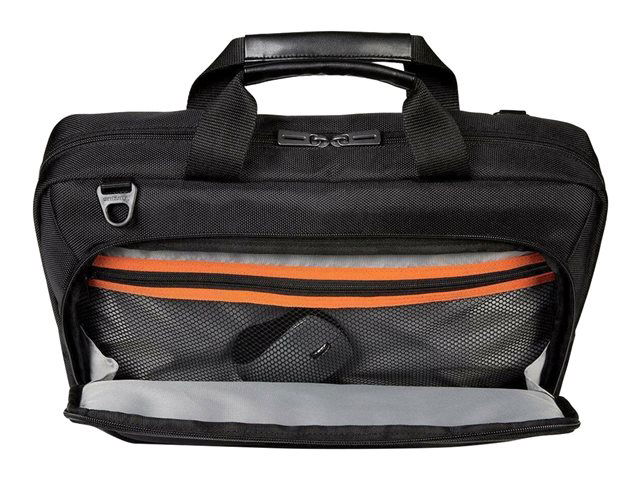 Targus CitySmart Slimline Topload - Maletín Portátil Compacto Acolchado, Compartimento para Laptop de 14" a 15.6", Tableta y Accesorios, Correa de Hombro, Negro/Gris