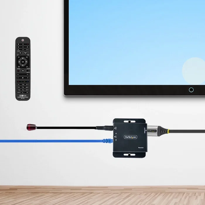 StarTech.com EXTEND-HDMI-4K40C6P1 Extensor HDMI por Cat5e/Cat6 Kit Transmisor Receptor 4K 30Hz hasta 40m 1080p 70m Audio 7.1 Kit IR Incluido Power over Cable