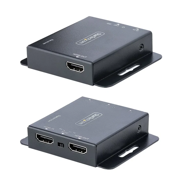 StarTech.com EXTEND-HDMI-4K40C6P1 Extensor HDMI por Cat5e/Cat6 Kit Transmisor Receptor 4K 30Hz hasta 40m 1080p 70m Audio 7.1 Kit IR Incluido Power over Cable