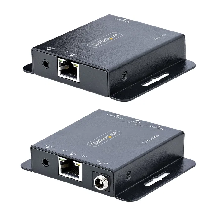 StarTech.com EXTEND-HDMI-4K40C6P1 Extensor HDMI por Cat5e/Cat6 Kit Transmisor Receptor 4K 30Hz hasta 40m 1080p 70m Audio 7.1 Kit IR Incluido Power over Cable