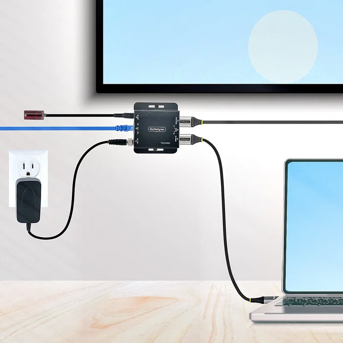 StarTech.com EXTEND-HDMI-4K40C6P1 Extensor HDMI por Cat5e/Cat6 Kit Transmisor Receptor 4K 30Hz hasta 40m 1080p 70m Audio 7.1 Kit IR Incluido Power over Cable