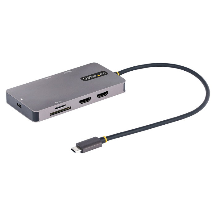 StarTech.com 120B-USBC-MULTIPORT Adaptador Multipuertos USB-C 2x HDMI 4K, PD 100W, Gris